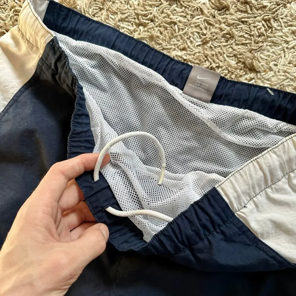 Vintage 90s Navy Nike Trunk Shorts Swim Mens Size M